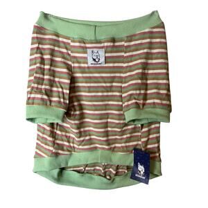 ICHoue Striped French Bulldog T-Shirt XL 100% Cotton Colorful Striped Pattern